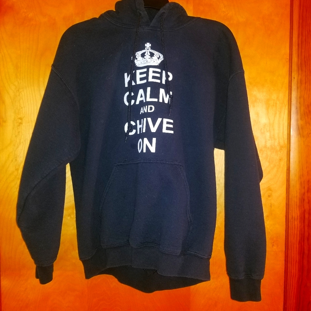 Keep Calm And Chive On Non-Authentic Hoodie